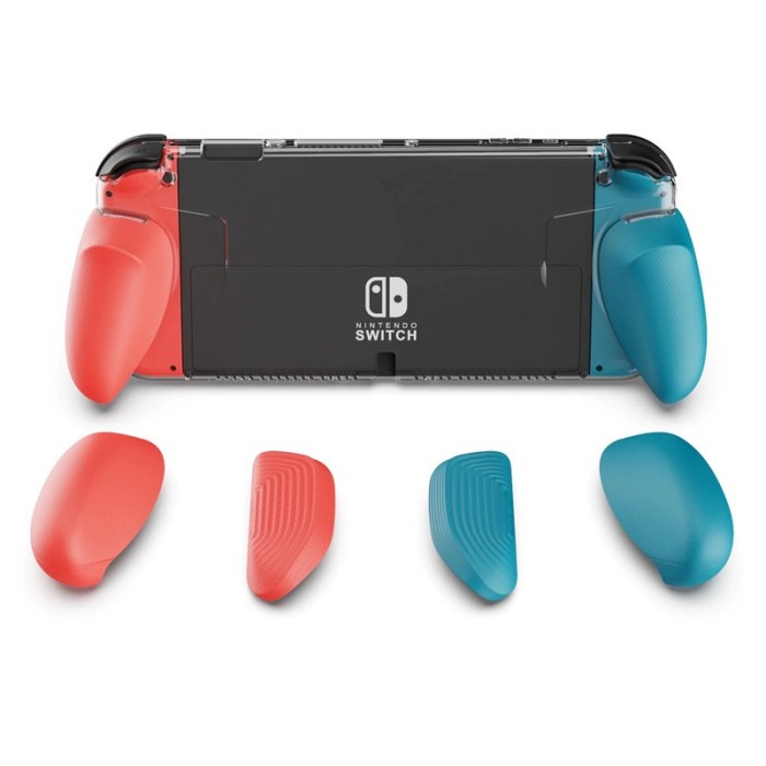 Аксесуари для консолей та ПК: Захисний чохол GripCase від Skull & Co для Nintendo Switch OLED (Neon Red Blue) від Skull & Co. у магазині GameBuy