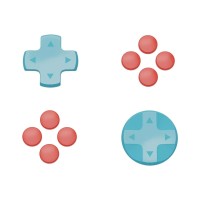 Набір ковпачків кнопок + D‑pad для Joy‑Con Switch 2, Savage Raven від Skull & Co (Neon Blue Red)