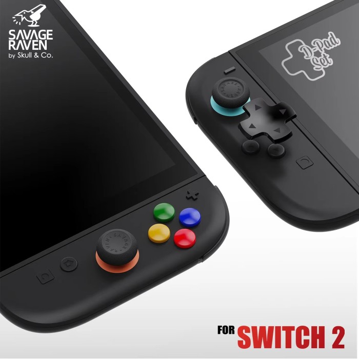 Аксесуари для консолей та ПК: Набір ковпачків кнопок і D-Pad для Joy-Con Nintendo Switch 2 - Savage Raven by Skull & Co (Light Purple / Light Green) від Skull & Co. у магазині GameBuy, номер фото: 1