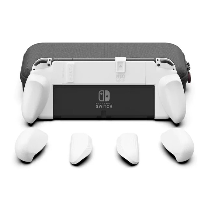 Аксесуари для консолей та ПК: Захисний чохол від Skull & Co NeoGrip для Nintendo Switch OLED і Regular (White) + сумка Maxcarry від Skull & Co. у магазині GameBuy