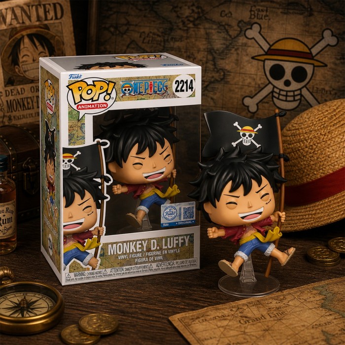Funko Pop: Игровая фигурка Funko POP! Animation — Манки Д. Луффи с флагом № 2214 от Funko в магазине GameBuy, номер фото: 2