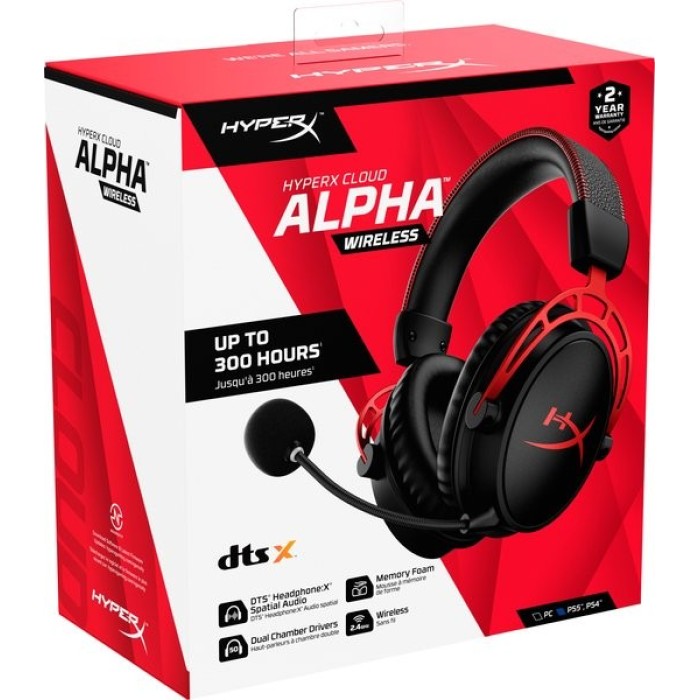 Аксессуары для консолей и ПК: Игровая гарнитура HyperX Cloud Alpha Wireless, чёрно-красная от HyperX в магазине GameBuy, номер фото: 10