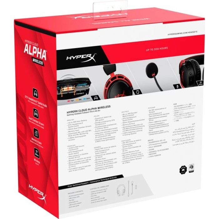 Аксессуары для консолей и ПК: Игровая гарнитура HyperX Cloud Alpha Wireless, чёрно-красная от HyperX в магазине GameBuy, номер фото: 11