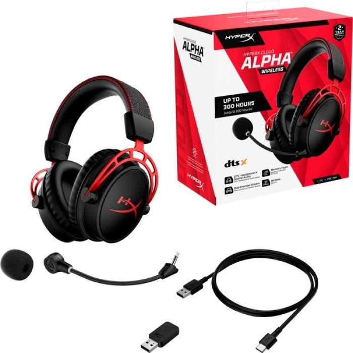 Аксессуары для консолей и ПК: Игровая гарнитура HyperX Cloud Alpha Wireless, чёрно-красная от HyperX в магазине GameBuy, номер фото: 12