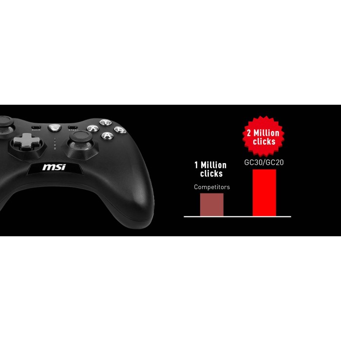 Аксессуары для консолей и ПК: Проводной геймпад MSI Force GC20 V2 (Черный) от MSI в магазине GameBuy, номер фото: 3