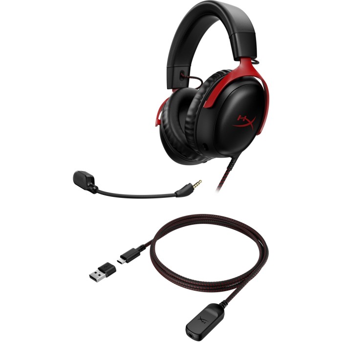 Аксессуары для консолей и ПК: Игровая гарнитура HyperX Cloud III, чёрно-красная от HyperX в магазине GameBuy, номер фото: 5