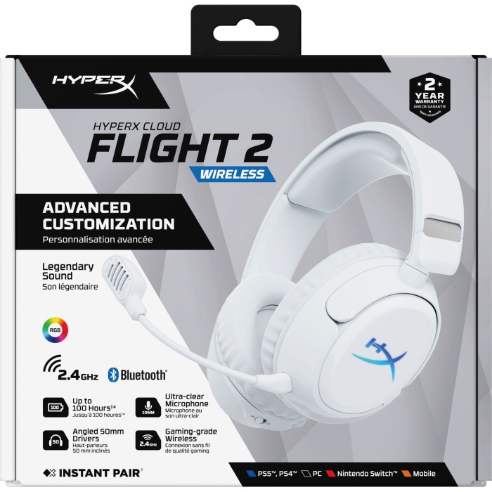 Аксесуари для консолей та ПК: Ігрова гарнітура HyperX Cloud Flight 2, біла від HyperX у магазині GameBuy, номер фото: 12