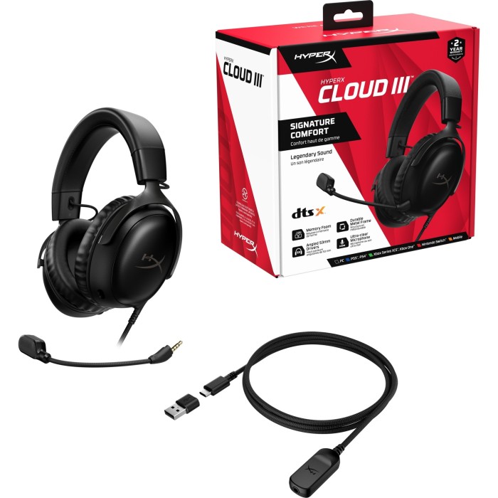 Аксесуари для консолей та ПК: Ігрова гарнітура HyperX Cloud III, чорна від HyperX у магазині GameBuy, номер фото: 11