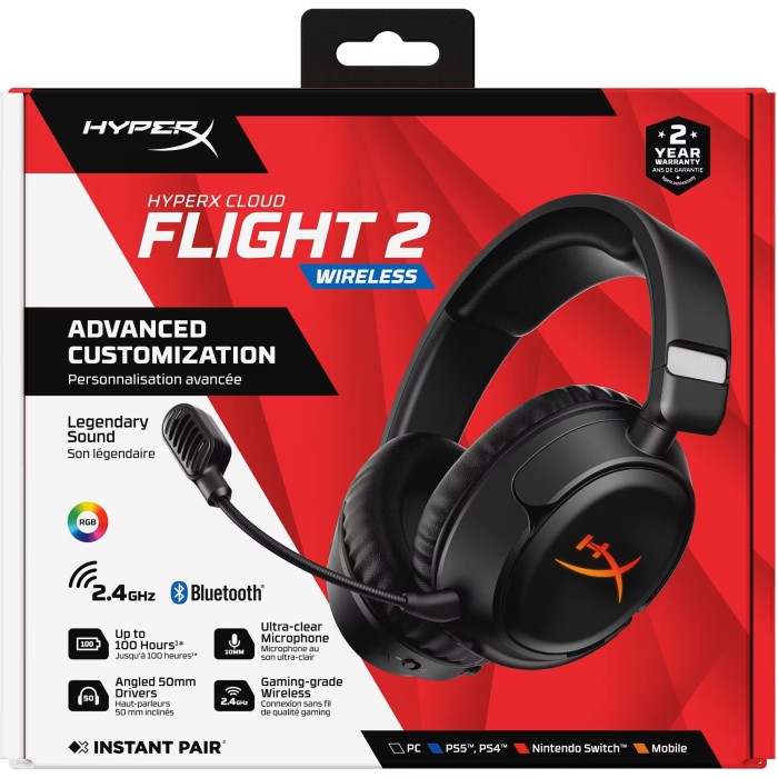 Аксесуари для консолей та ПК: Ігрова гарнітура HyperX Cloud Flight 2, чорна від HyperX у магазині GameBuy, номер фото: 14