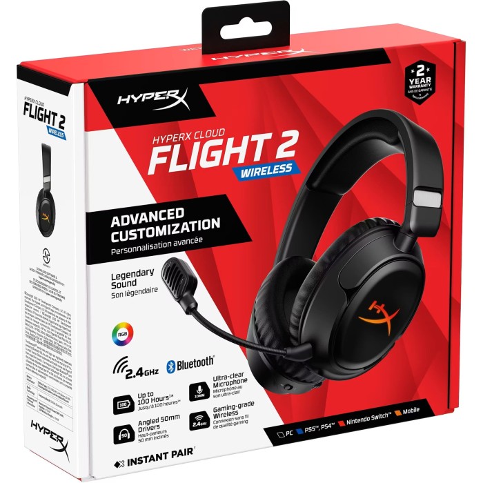 Аксесуари для консолей та ПК: Ігрова гарнітура HyperX Cloud Flight 2, чорна від HyperX у магазині GameBuy, номер фото: 15