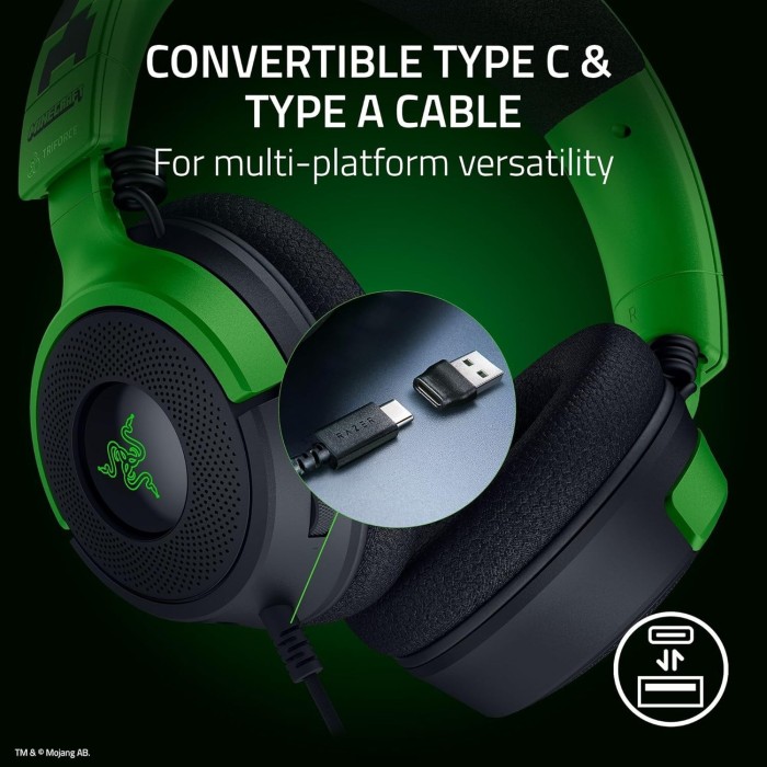 Аксесуари для консолей та ПК: Ігрова гарнітура Razer Kraken V4 X Minecraft Edition від Razer у магазині GameBuy, номер фото: 4