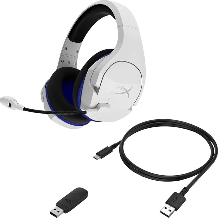 Аксесуари для консолей та ПК: Ігрова гарнітура HyperX Cloud Stinger Core Wireless для PS5/PS4, біло-синя від HyperX у магазині GameBuy, номер фото: 6