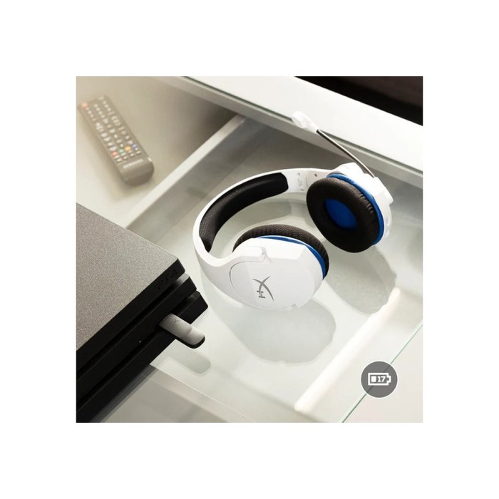 Аксесуари для консолей та ПК: Ігрова гарнітура HyperX Cloud Stinger Core Wireless для PS5/PS4, біло-синя від HyperX у магазині GameBuy, номер фото: 9