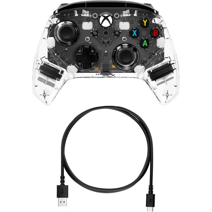 Аксессуары для консолей и ПК: Проводной RGB-контроллер HyperX Clutch Gladiate RGB для Xbox и ПК (прозрачный) от HyperX в магазине GameBuy, номер фото: 4