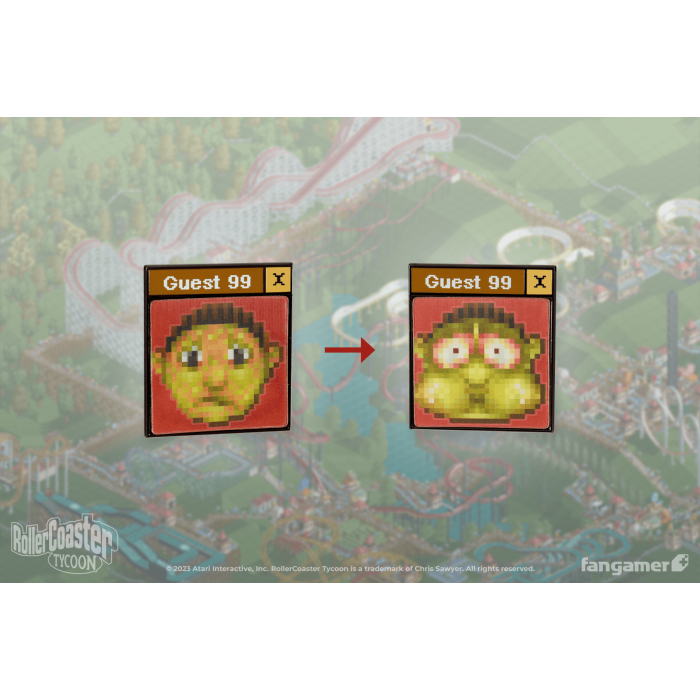 Аксессуары: Пин RollerCoaster Tycoon ("I feel sick." Lenticular Pin) от Fangamer в магазине GameBuy