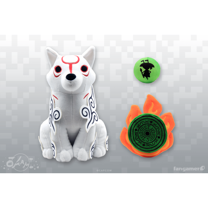 Мягкие и Плюшевые Игрушки: Плюшевая мягкая игрушка Okami (Amaterasu and Issun Plush) от Fangamer в магазине GameBuy, номер фото: 1