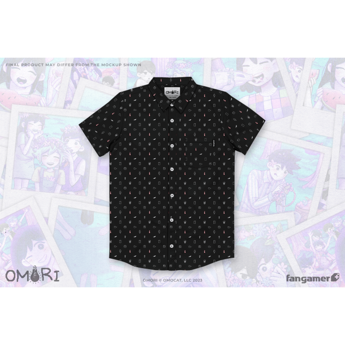 Одежда: Футболка OMORI (BLACK SPACE Button Up Shirt) от Fangamer в магазине GameBuy