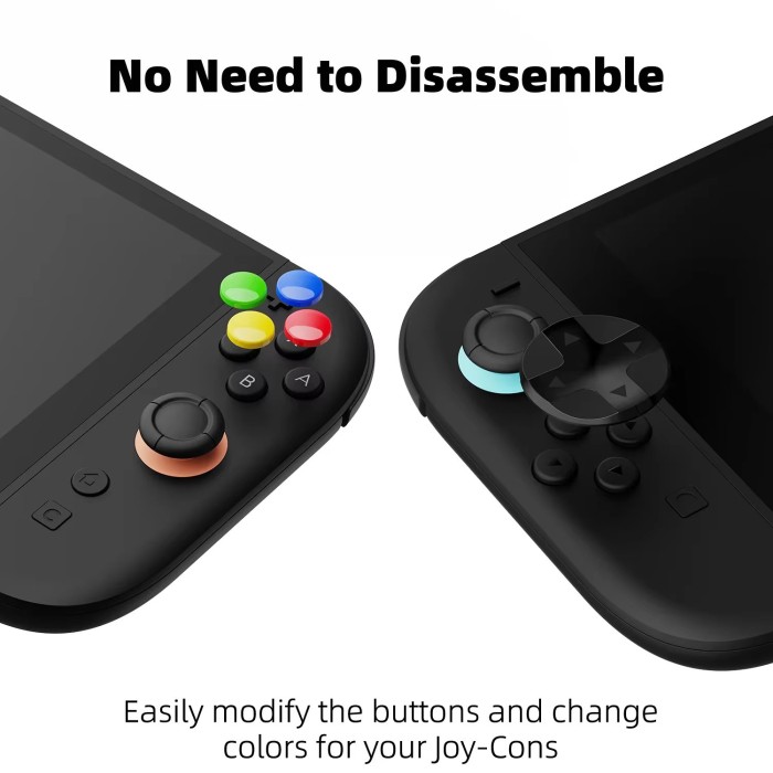 Аксесуари для консолей та ПК: Набір ковпачків кнопок + D‑pad для Joy‑Con Switch 2, Savage Raven від Skull & Co (Neon Blue Red) від Skull & Co. у магазині GameBuy, номер фото: 4