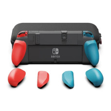Захисний чохол від Skull & Co NeoGrip для Nintendo Switch OLED і Regular (Black Neon Blue) + сумка Maxcarry