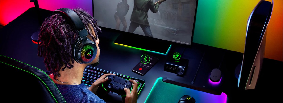Одночасне аудіопідключення Razer Kraken V4 Pro