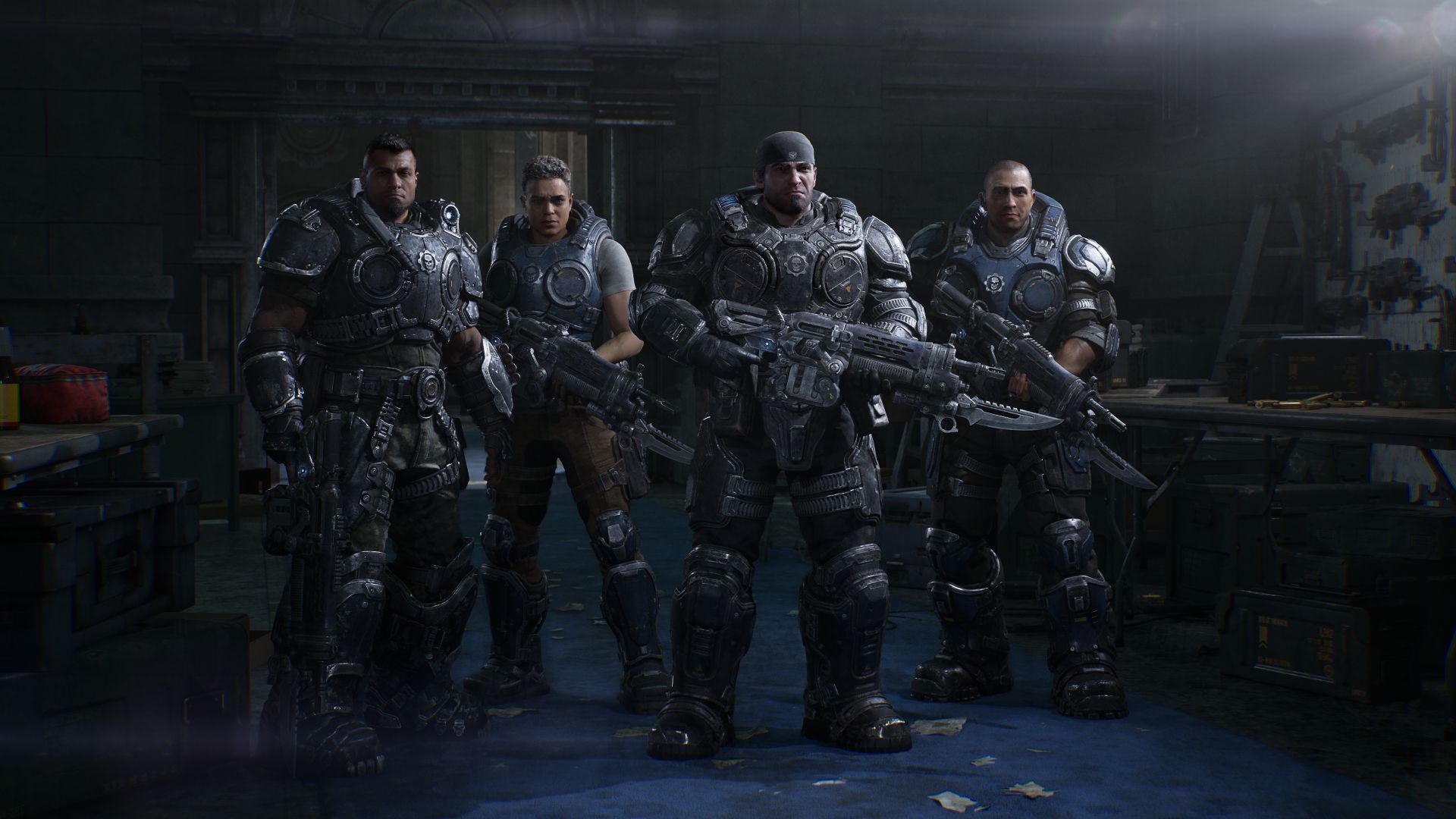 Четверо бійців загону Браво у Gears of War E-Day