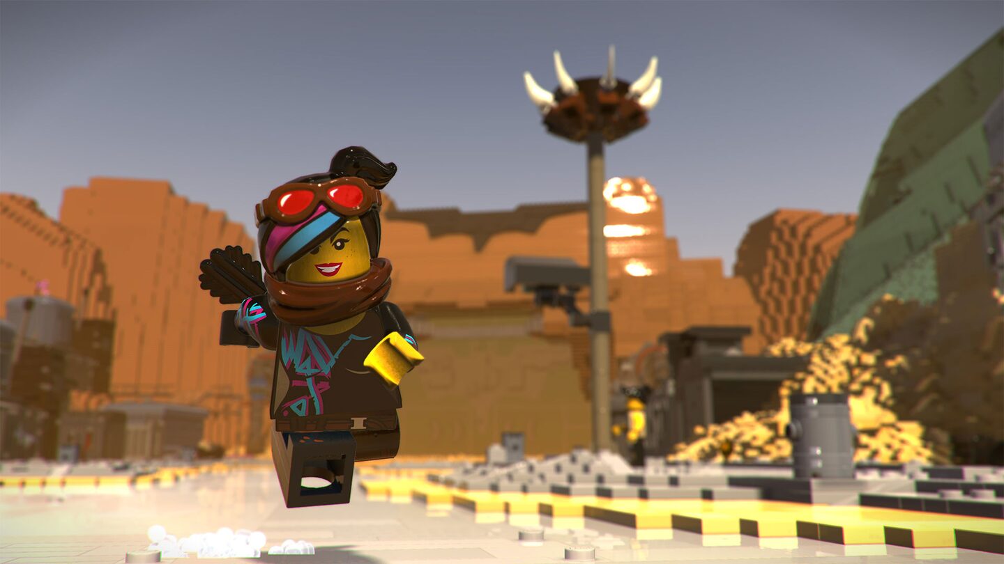 Люсі досліджує зруйноване місто в LEGO Movie 2 Videogame