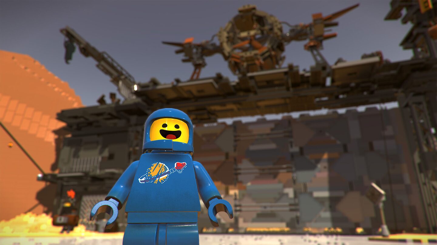 Бенні біля LEGO-конструкції у грі LEGO Movie 2 Videogame