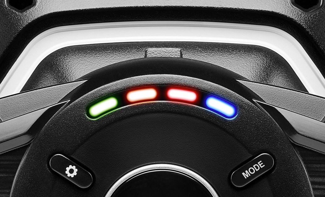 Четырёхцветная светодиодная полоса на руле Thrustmaster T128