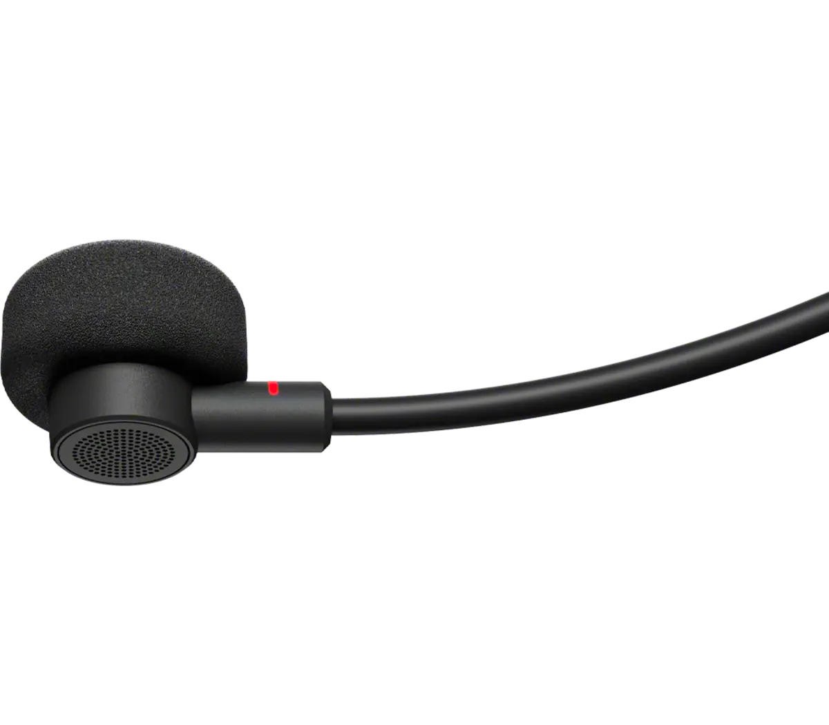 Крупний план мікрофона на штанзі білої Sony INZONE H9 II.