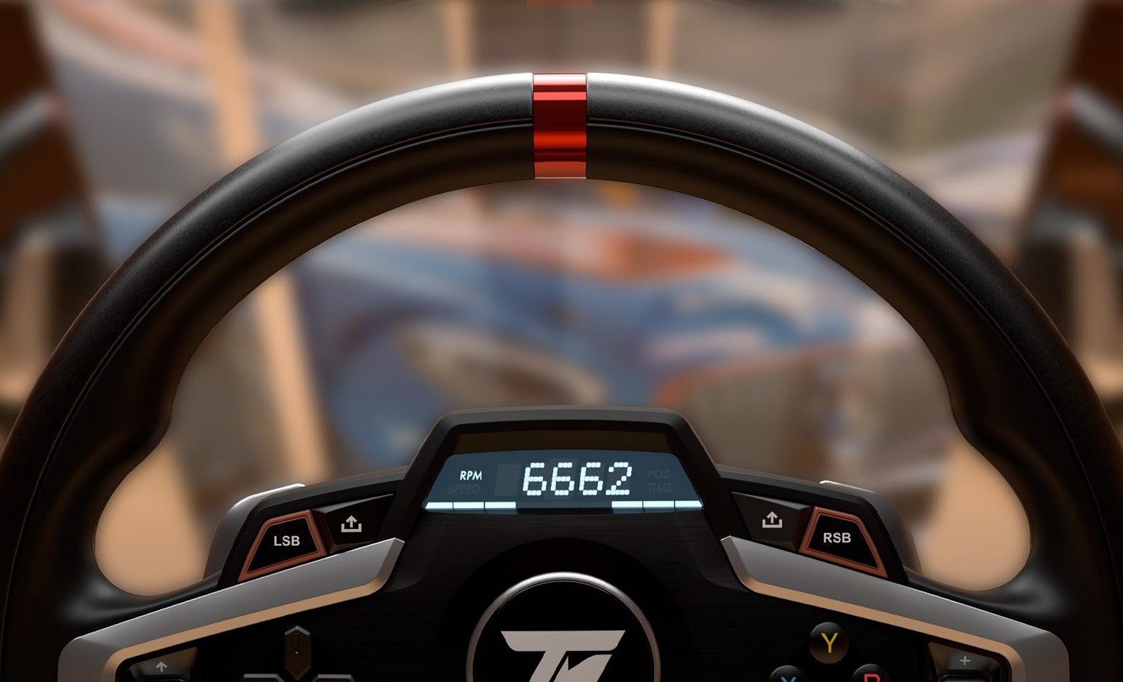 Цветные индикаторы переключения над дисплеем руля T248X.