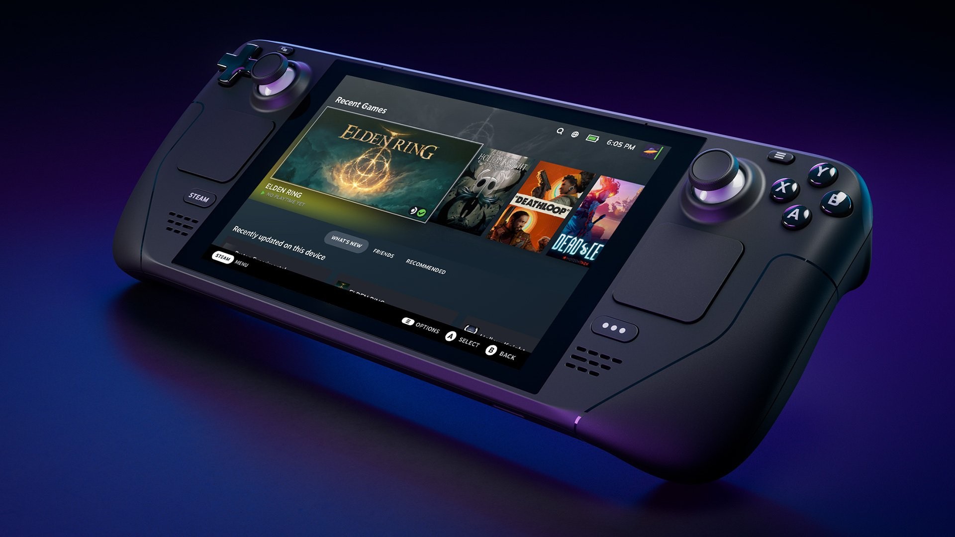 Valve Steam Deck LCD — екран і вбудоване керування