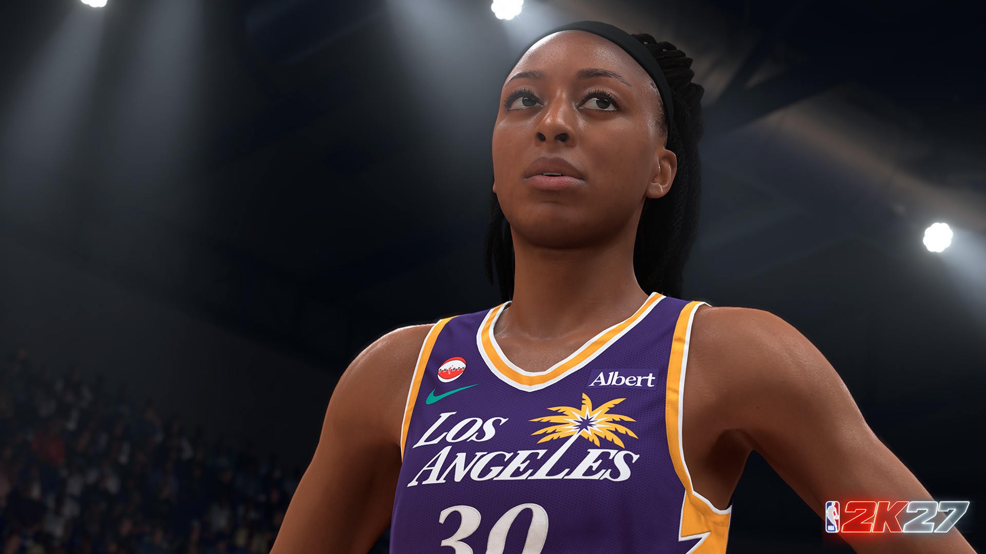 Игрок NBA 2K27 на баскетбольной площадке