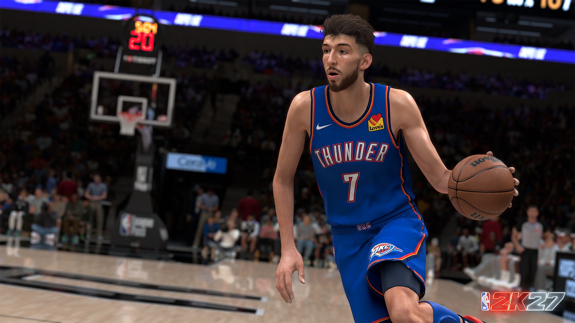 Баскетболист NBA 2K27 перед матчем